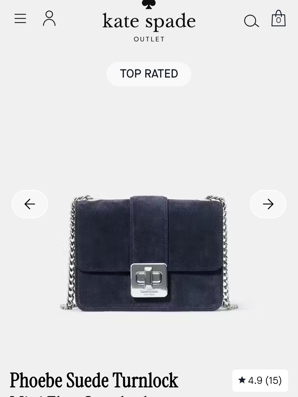 kate spade navy suede crossbody with silver chain